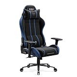Diablo Silla Gaming Grande ergonomica hasta 160 kg Silla Gamer XL para Personas Altas Respaldo Alto reclinable 140 Grados Tela Transpirable reposabrazos 3D Ajustables cojin Lumbar Night Blue