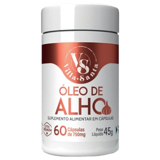 Óleo De Alho - 60 Cápsuals 750mg - Villa Santa