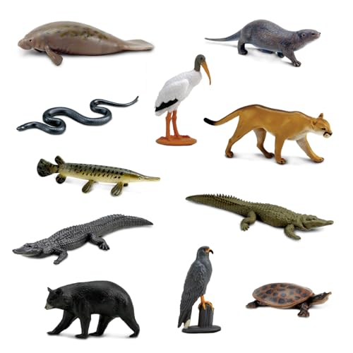 Safari Ltd. Everglades TOOB 11 Mini Figures: Manatee, Crocodile, Turtle and More, Educational Toy Set for Boys, Girls and Boys Ages 3+