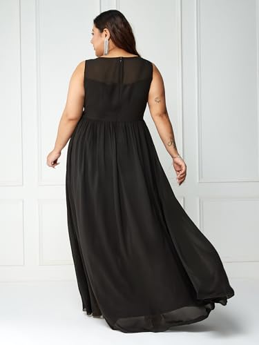 Image of Miss Chase A+ Women's Polyester Gathered Maxi Dresses