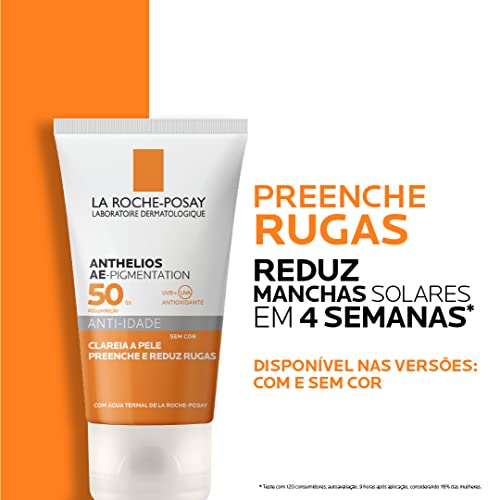 La Roche-Posay, Protetor Solar Anti-Idade com Ácido Hialurônico, Sem Cor, Textura Gel Creme, FPS50,