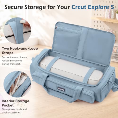 Image of AMOIGEE Puff Carrying Case for Cricut Explore 5, Quilted Storage Bag for Die-Cutting Machine, Travel Craft Tote with Pockets for Vinyl, Tools, Mats and Cricut Accessories and Suppliers