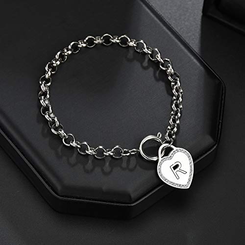 Image of CaleesLLC Letter A to Z Initial Charm Bracelet Adjustable Stainless Steel Anklet Personalized Wrist Link for Women