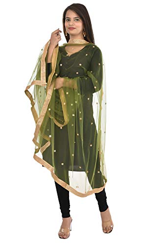Image of YOUTHQUAKE Women's Embroidered Net Dupatta