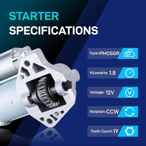 Image of New Starter Compatible with Honda 09-14 Pilot, 11-13 Odyssey, Compatible with Acura 10-11 TL, 12V 1.8KW 19T CW, 410-52492 31200-RN0-A01 19084N