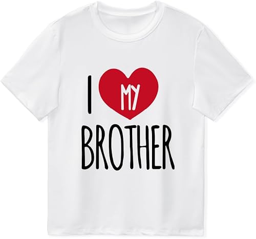 Camisetas con texto en inglés "I Love My Sister Brother", camisetas para bebés, niños y niñas, ropa de verano, idea de regalo para hermanos
