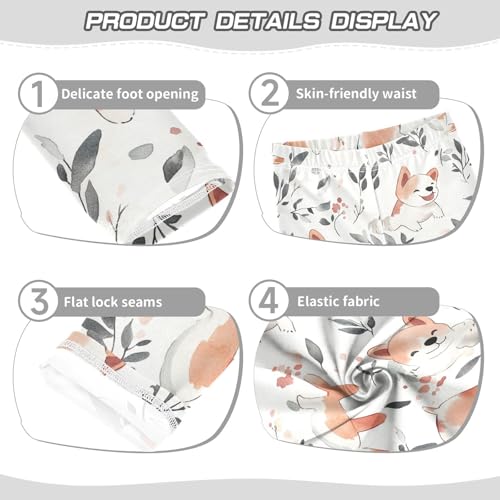 Watercolor Dog Leaf Girls Casual Leggings for Kids Printed Long Pant Bottoms Stretch and Soft3