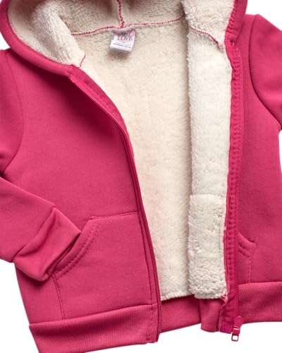 Real Love Girls Toddler Pants Set - 2 Piece Sherpa Lined Zip Up Hoodie and Cargo Kids Sweatpants Jogger Set (2T-4T)3