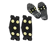 Healvian Spikes für Schuhe Winter - Anti Rutsch Schuhspikes - 5 Zähne Schneeketten für Schuhe Damen & Herren - Universal Überzieher für Wanderschuhe & Stiefel 11 cm-XXL