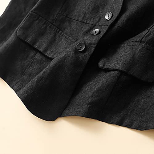 Chaleco de mujer casual para exterior y ocio en primavera cárdigan suelto negro XL 7