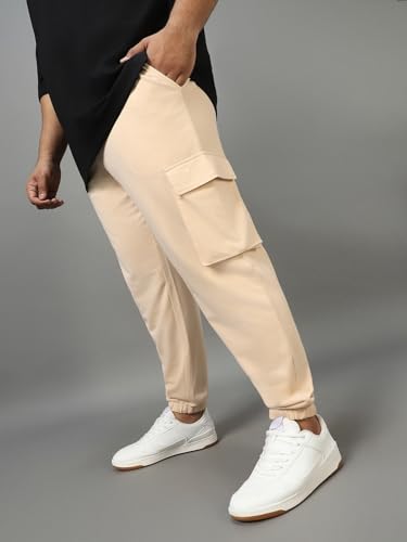 Image of Bewakoof Air 1.0 Men's Solid Oversized Plus Size Joggers