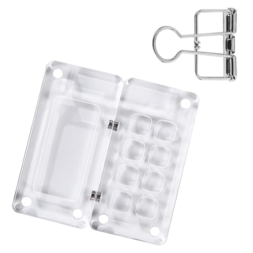 PLUSHCEWT Tragbare Reisepalette, Skizzenbuch Palette Mini Palette mit Magnetdeckel und Clip für Aquarell, Gouache und Acrylmalerei, Geschenk für Künstler, Maler und Skizzenbuch Enthusiasten (Acryl)