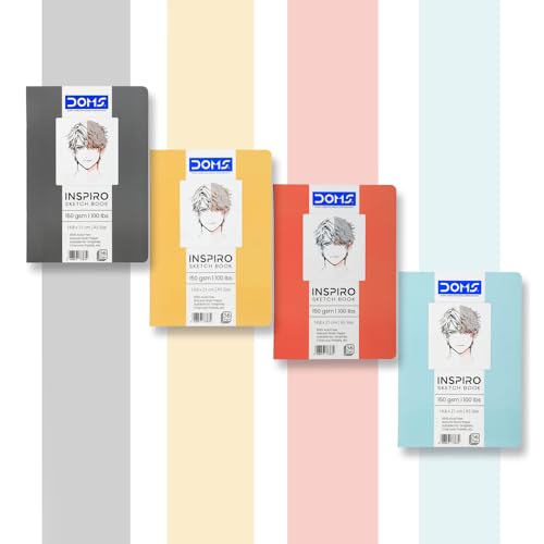 Image of Doms A5 INSPIRO Sketch Book | Binding : Soft Cover Pinning | 56 Pages | Pack of 4 books