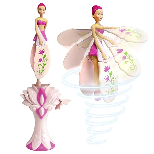 Sky Dancers Fuchsia Fantasy – The Original Flying Doll Toy – Pull String Powered, Use Indoors or Outdoors, No Batteries Required, Gift for Kids 6+