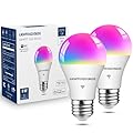 Lightinginside Smart Light Bulbs 60W Equivalent, 800LM 9W WiFi Smart Bulb Compatible with Alexa/Google Assistant, A19 E26 Color Changing Light Bulb No Hub Required, 2.4GHz WiFi Only, ETL Listed, 2PCS