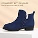 PANDANINJIA Toddler/Little Kid Girl's Clara Fashion Short Ankle Boots Pearls Bow Dress Booties with Zipper (Navy Suede, 8 M US Toddler)