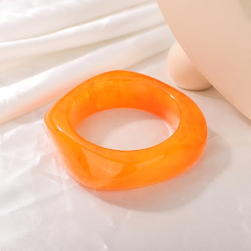Image of JWICOS Resin Bangle Bracelet for Women Acrylic Cute Chunky Bracelet for Women Exaggerated Irregular Acrylic Resin Wristband Bracelet Bangle
