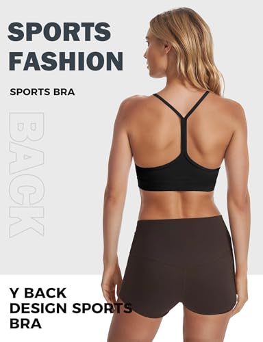 Buauty Y Back Sports Bra for Women, Low Impact Padded Racerback Spaghetti Strap Bras, Womens Workout Yoga Gym Tops3