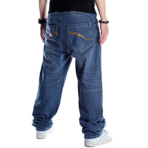 EnllerviiD Men's Baggy Hip Hop Denim Jeans Loose Fit Vintage Skateboard Skater Dance Pants4
