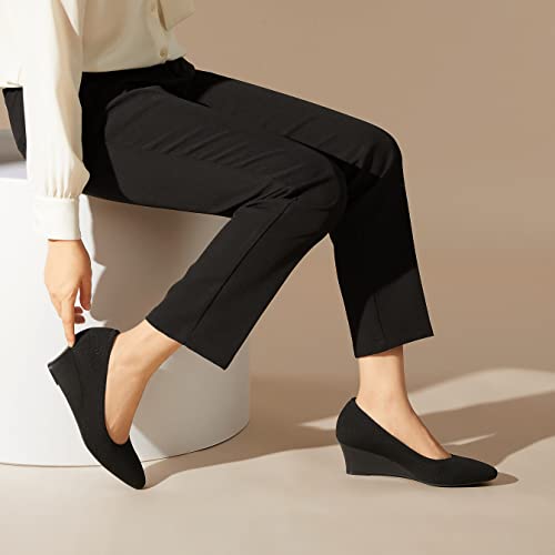 VIVAIA Tamia Wedge Women's Round Toe Wedge Pumps Shoes Comfortable Wedge Heels for Dressy Women Pumps with Arch Support2