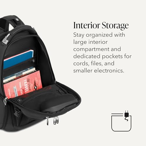 SwissGear Travel Tech Elite Laptop Backpack – Fits Laptops up to 16” – ScanSmart TSA-Friendly Backpack with USB Port, Shoe Compartment & Organizer Pockets – Heather Grey - Image 6