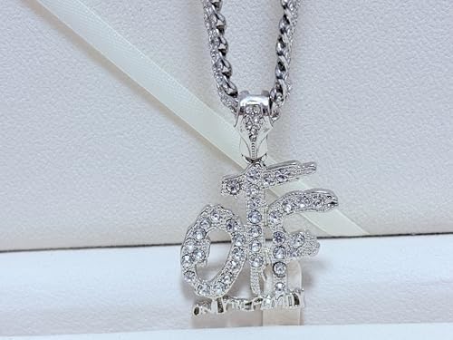 otf chain Hip hop necklace men gold-plated OTF diamond chain width 9mm women o block chain Rap Cuban Chain Length 23.62 inches3