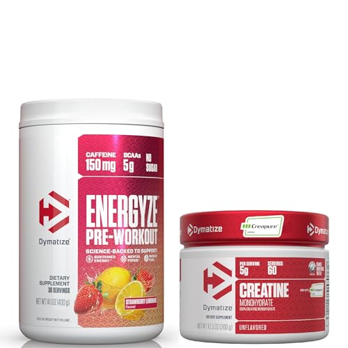 Image of Bundle of Dymatize Energyze Pre Workout Powder and Creatine Monohydrate Combo for Training and Recovery