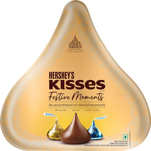 Hershey’s Kisses Festive Moments Gift Pack | Delicious Chocolatey Delights | 178.2g For Rs. 286 @ 52 %