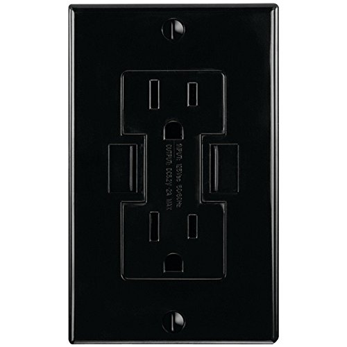 NewerTech Power2U USB Outlet, 15Amp Tamper Resistant Duplex Wall Outlet and 2.4Amp USB Charging Receptacle, Black Color