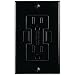 NewerTech Power2U USB Outlet, 15Amp Tamper Resistant Duplex Wall Outlet and 2.4Amp USB Charging Receptacle, Black color