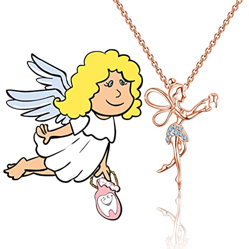 PLITI Fairy Necklace For Dentist Dental Hygienist Assistant Jewelry Fairy Wings Birthstone Necklace Sisters Birthday Gift3