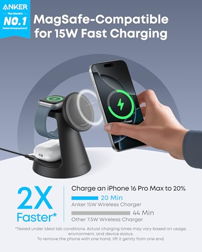 Anker MagGo 3-in-1 MagSafe Charging Dock — iPhone, Watch & AirPods — view 2