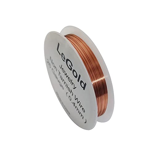 Legold 26 Gauge 10 Meter Jewelry Beading Craft Copper Wire Non Tarnish Resistant Copper Color #TOP12