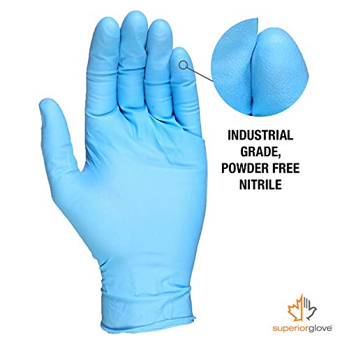 Superior Glove Keepkleen Contour Work Nitrile Gloves (100 Count) Latex Free Glove, Disposable Gloves, Powder Free, 9" Length - Rdcnpf (Small) #TOP6