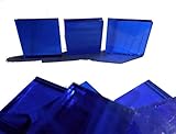 FortySevenGems 100 Pieces Stained Glass Mosaic Tiles 1/2-Inch Sapphire Blue Glass