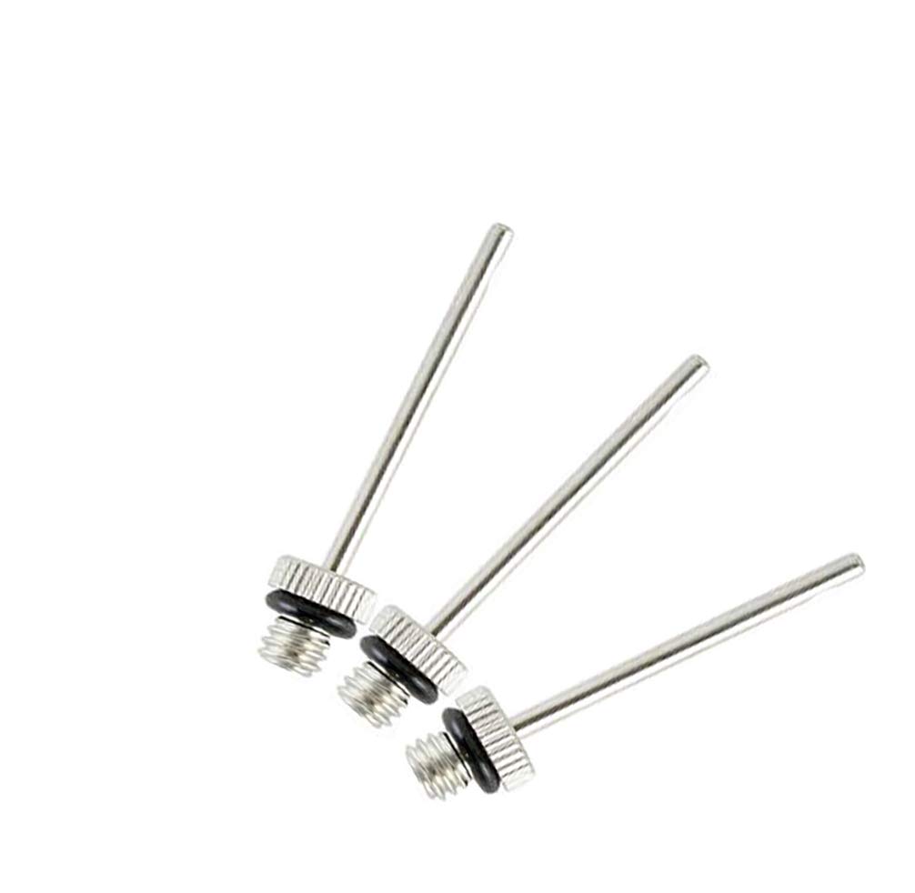 GRS®NB3 Stainless Steel Inflating Pump Needle Pin Nozzle Soccer, Basketball, Football, Volleyball| Inflatable Air Valve Adaptor (Pack of 3 Needle)