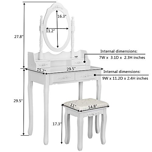 Bonnlo Princess Girls Vanity Table Set M Buy Online In Brunei At Desertcart