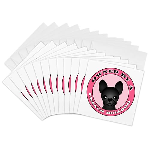 Cartes de voeux manteau noir rose 3dRose pour invitations