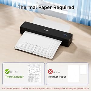 HPRT MT610 Portable Printer, Wireless for Travel, Inkless Thermal, Black — photo 2 of 6