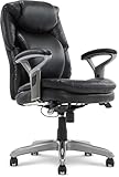 Serta AIR Health and Wellness Executive Office Chair, High Back Big and Tall Ergonomic for Lumber Support Task Swivel, Bonded Leather, Mid, Black