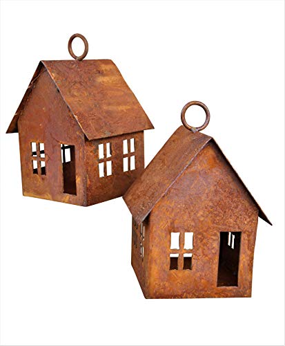 Bornhöft Edelrost Lichterhaus 2er SetWindlicht Gartendeko rostige...