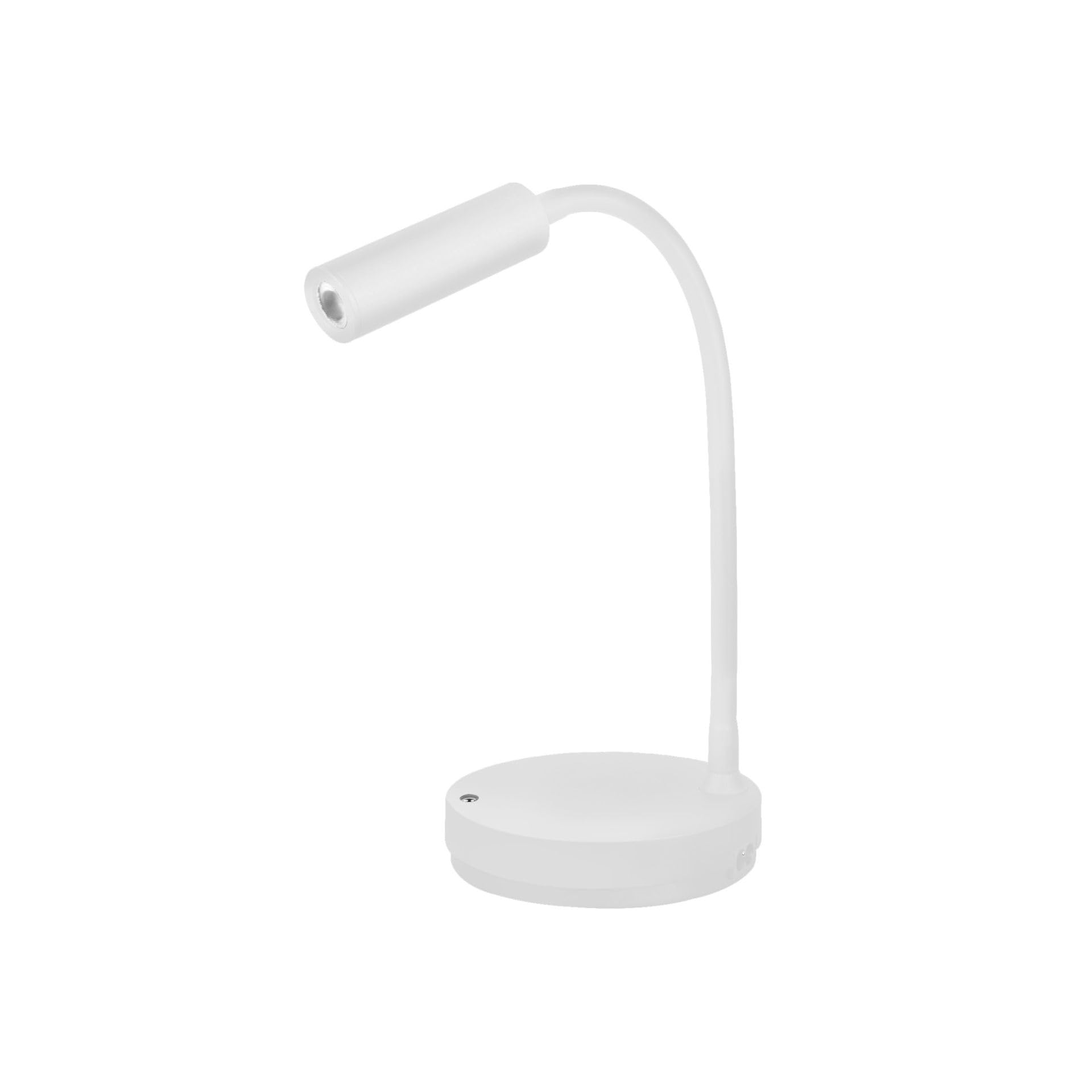 Beneito Faure Lampada da Tavolo Led Stem - 5W, Luce calda, Per scrivania, lettura e comodino, Ricarica Wireless, Testa Orientabile - Colore Bianco