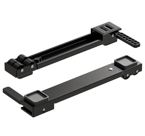 iRobacc 2 pièces Base de Machine à Laver réglable,50cm-81cm support frigo,Socle pour machines à laver, sèche-linge et réfrigérateurs.Protège les sols,Nettoyage facile.Noir