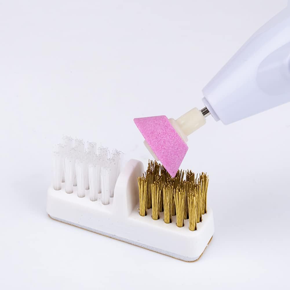 2 Pcs Nail Art Drill Bit Cleaning Brushes Manicure Drill Head Cleaning Brush Nail Drill Bit Cleaner Brush Nail Drill Cleaning Tool for Nail Salon image 2