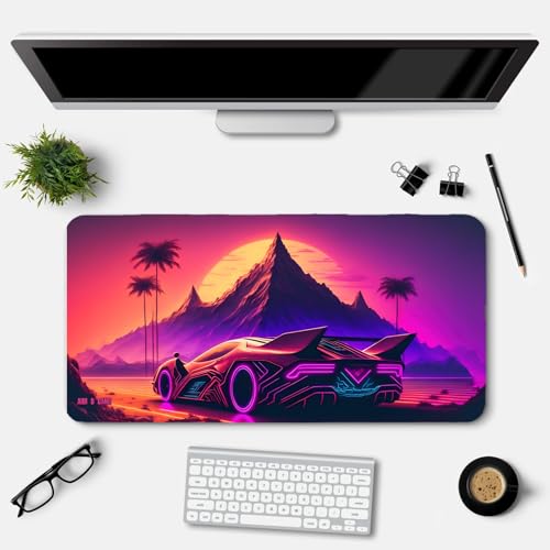 Image of Extended Gaming Mouse Pad for Desk (23x11.5 Inch) - Large Mouse Pad for Office & Home | Non-Slip Rubber Base, Smooth Surface Desk Mat for Laptop, Keyboard & Mouse (Sports Car Edition) (Print 11)