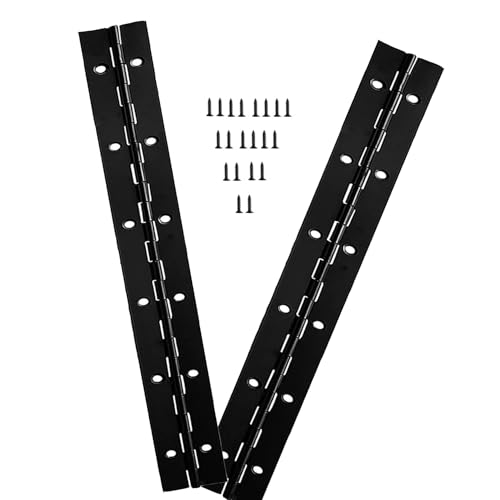 2 Pack Piano Hinge 12" Heavy Duty Black Stainless Steel Continuous 2" Wide