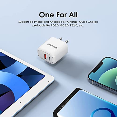 Image of Original PD 90W Dual USB GaN wall Charger For Xiaomi Redmi Note 9 Pro Max, Xiaomi Redmi Note Nine Pro Max 90W PD + SUPERVOOC 65W All-IN-ONE GaN Charger PD GaN 90W PPS Ultra Super Fast Dual Port Type-C | 90 W USB-C GaN Charger, PD 3.0 PPS Fast Type C Adapter | Dash,SuperVOOC, VOOC, Wrap Charge, PPS, Qualcomm Quick Charge 3.0 Protocol | GaN Dual Port Fast Charger 90W for All C Type Mobile Phones and Devices - White, KT1