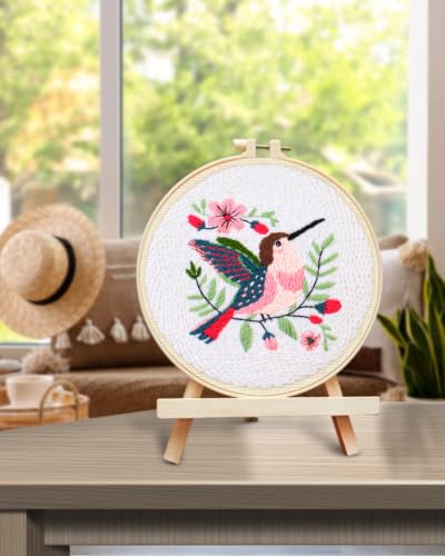 Image of TINDTOP Punch Needle Embroidery Kits, Panda Punch Needle Kits for Adults Beginner, Tool with Punch Needle Fabric, Hoops, Yarns and Sewing Needles (Set D)