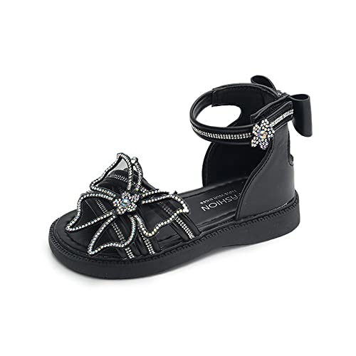 MATERUIEYES Girls Sandals Kids Bow Water Drill Sandals Little Girls Open Toe Sandals
