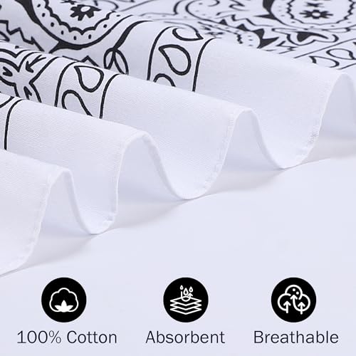 Image of Mochabao 100% Cotton 27 inch x 27 inch Large Bandanas for Men & Women, Multi-Purpose Bandana Headbands, Square Head Scarf